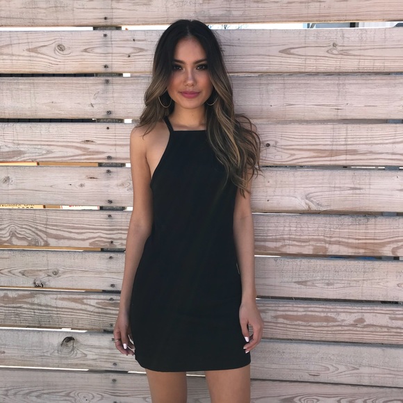 black cami bodycon dress